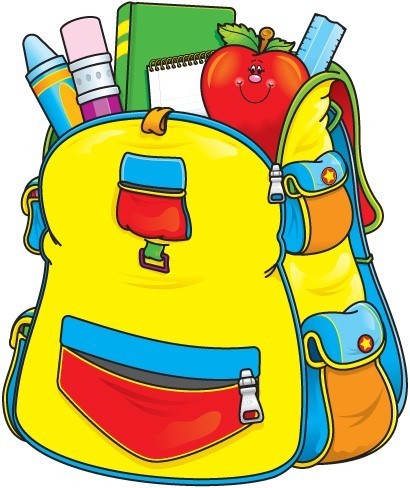 Cartoon Backpack with supplies hanging out