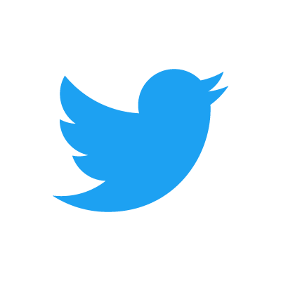 Twitter icon, a blue cartoon bird