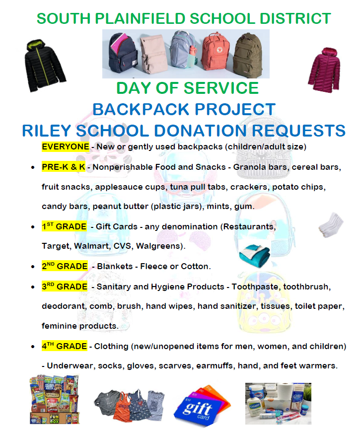 RILEY SCHOOL BACKPACK PROJECT