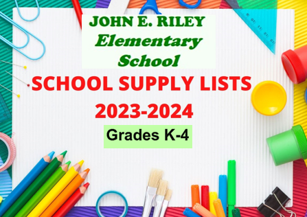 Riley Grade Level Supply Lists 2023-2024