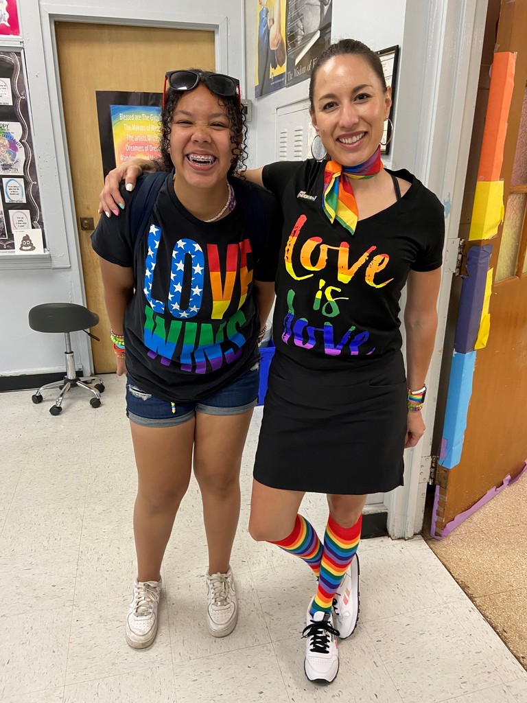 Sutdent and teacher celebrating pride month