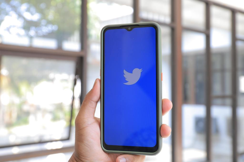 Twitter icon pictured on phone