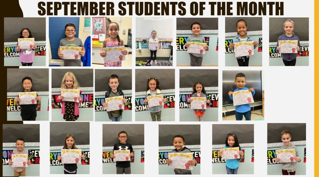 Riley Elementary School September Students of the Month 2022