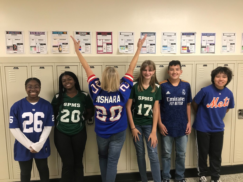Students and staff wore their favorite team jersey