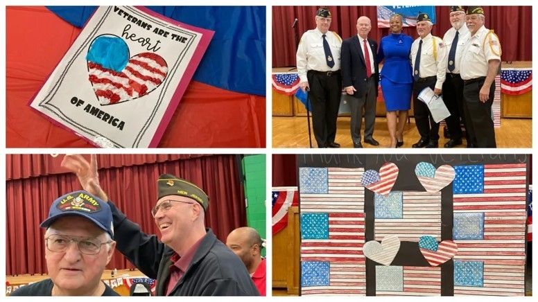 Thank You Card, Senator Diegnan, VFW & American Legion, Honored Veterans and US Flags